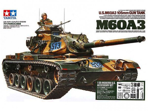 модель Американский танк М60А3 с 105-мм пушкой и 1 фигурой танкиста